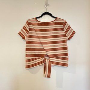 LOFT Tie Back Striped Top